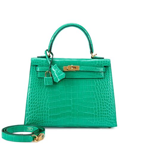 hermes kelly 25 vert jade|A SHINY VERT JADE ALLIGATOR SELLIER KELLY 25 WITH .